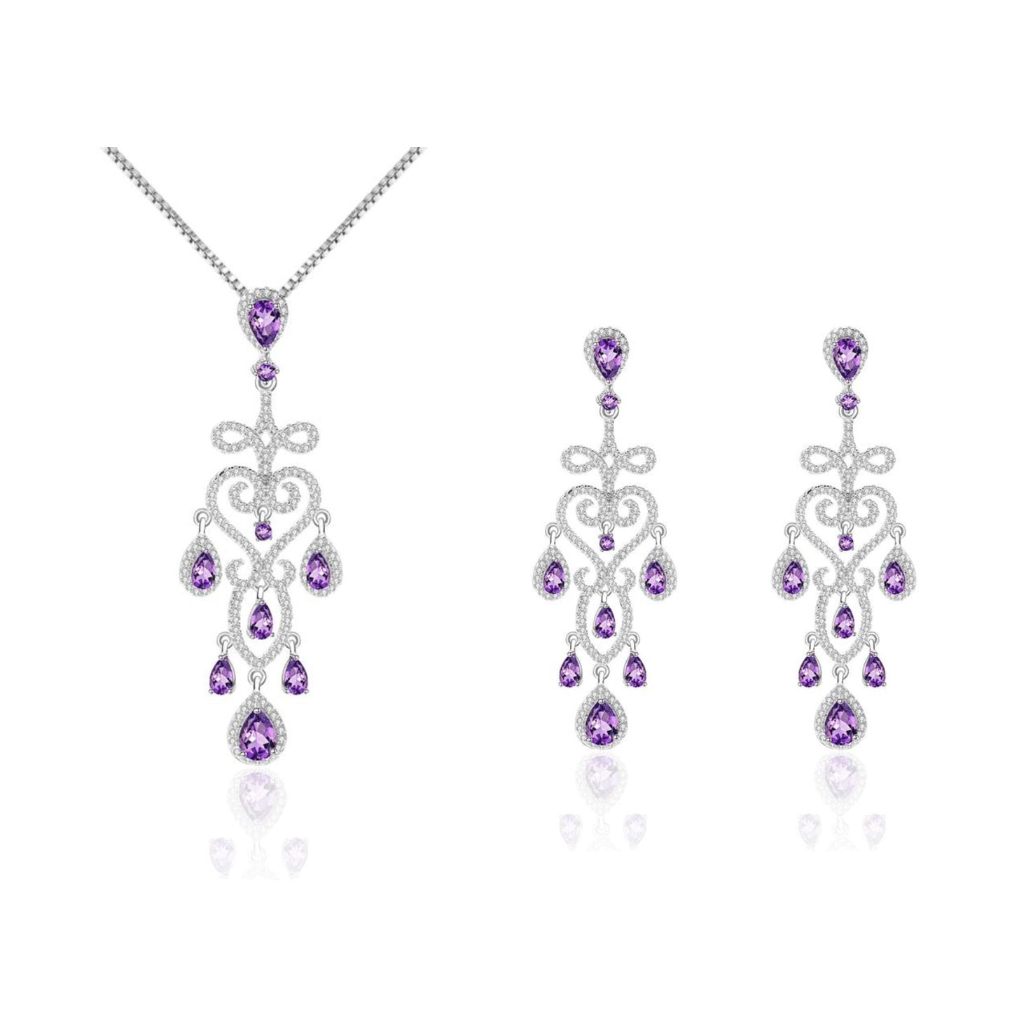 Designer Luxury Gemstone Earrings French Romantic High-end Feel s925Silver Natural Amethyst Earrings Drop Earrings