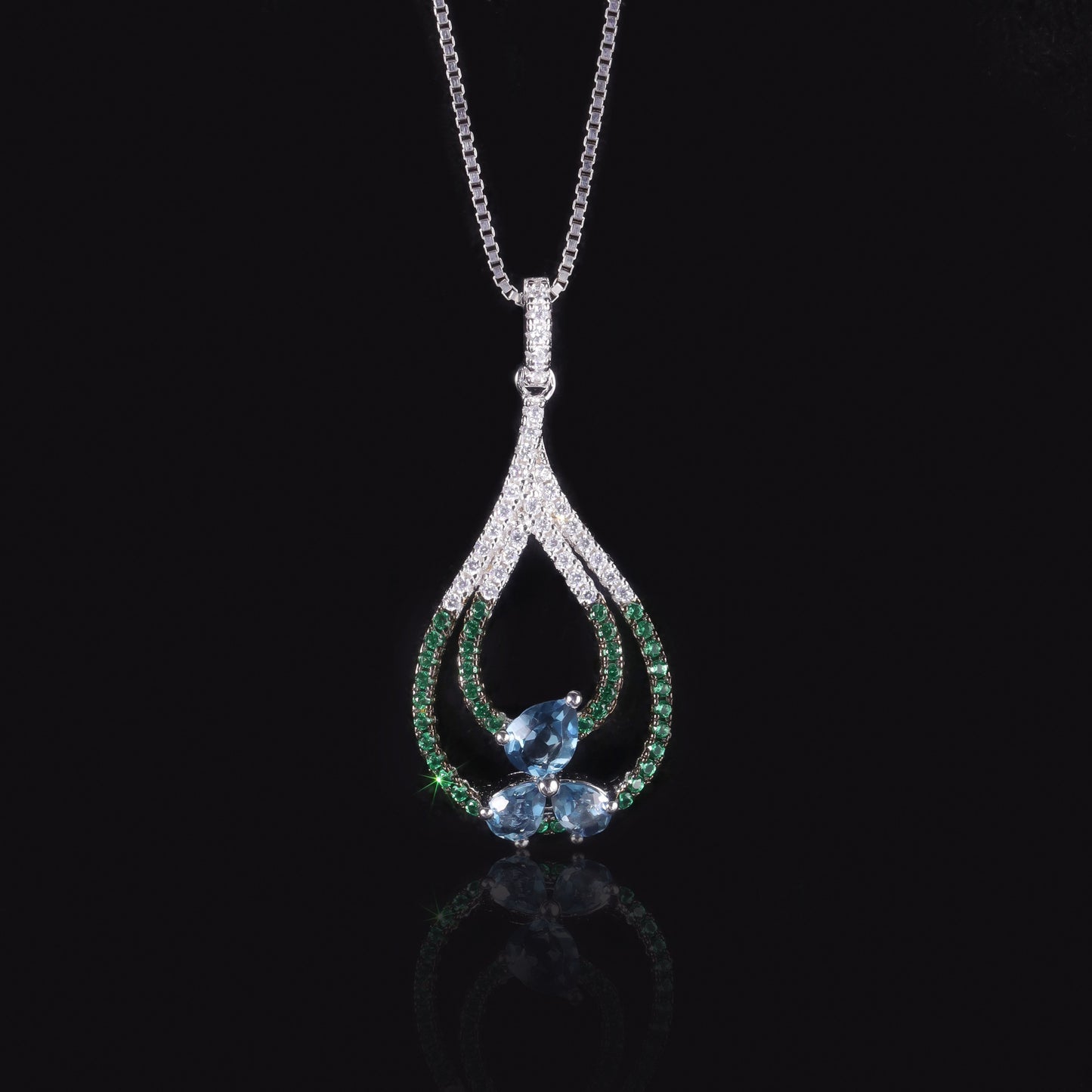 Fresh and Sweet Natural Topaz Necklace s925Sterling Silver Inlaid Translucent Amethyst Pendant High-end Jewelry