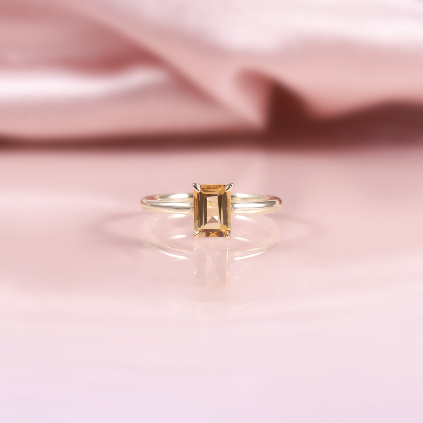 Minimalist Square Ring s925Sterling Silver Inlaid with Natural Colored Gemstones1Carat Ring Candy Color