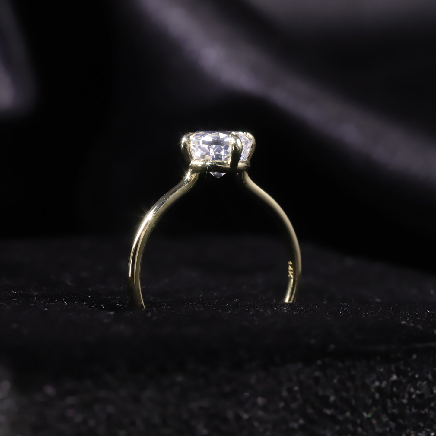 Advanced Sense1Carat Cultivated Diamond Four-Prong Wedding Ring Full Body9/10/14/18k Gold Rose Gold Yellow Gold Ring