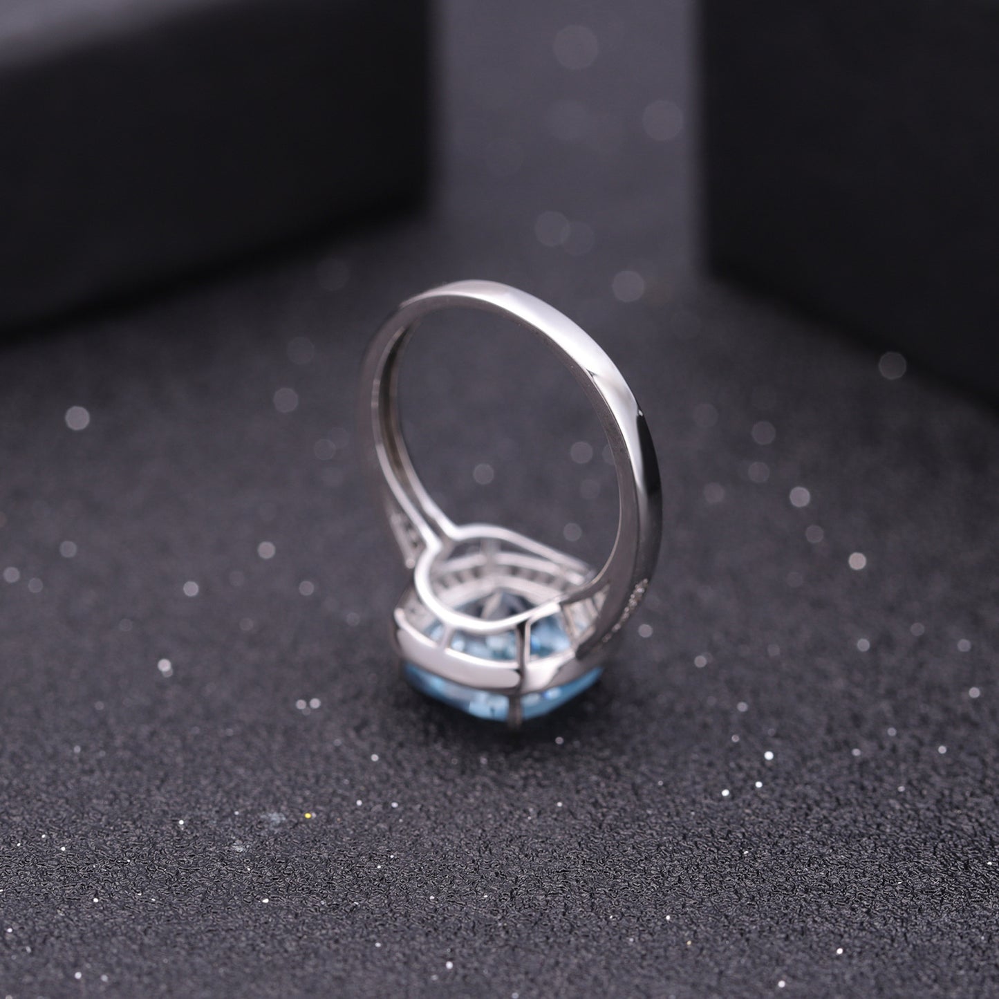 Fashion Natural Topaz Ring for Women Light Luxury High-End Sense s925Silver Inlay10*10mm Natural Gemstone Ring