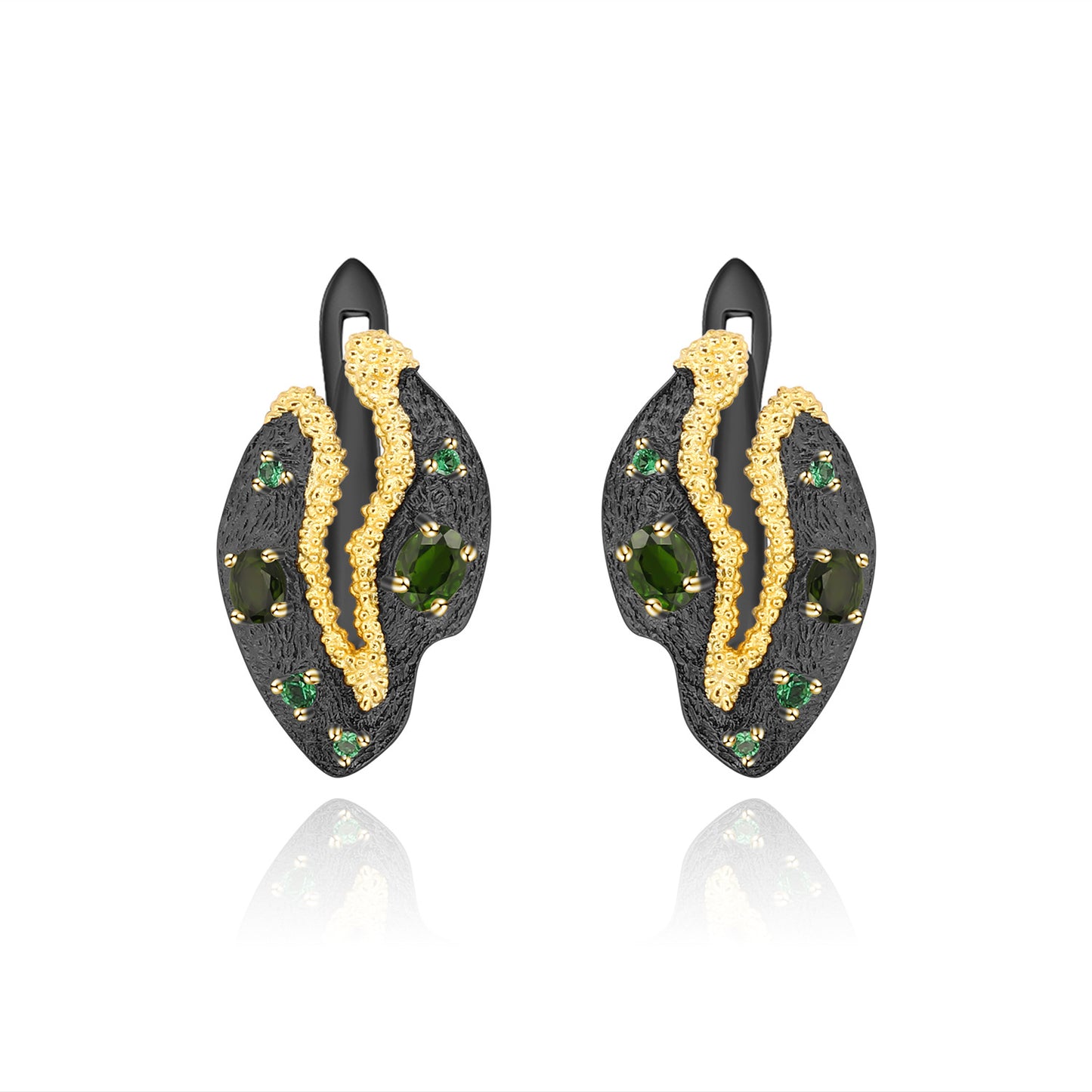 Italian Craft Designer Gemstone Earrings Vintage Style with a Sense of Sophistication925Silver Natural Gemstone Earrings