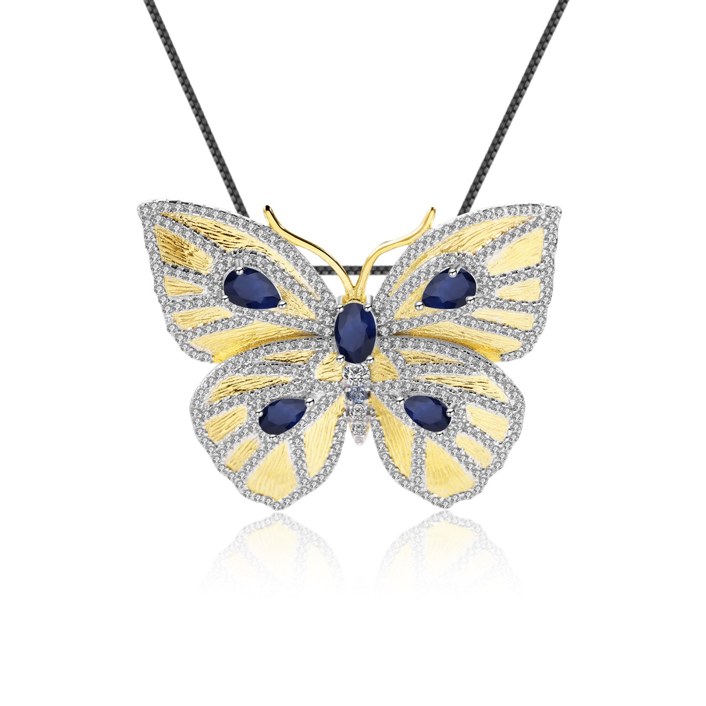 Russian Luxurious Brooch Pendant Dual-use Butterfly Series Design High-end Feel s925Silver Green Agate Necklace Pendant