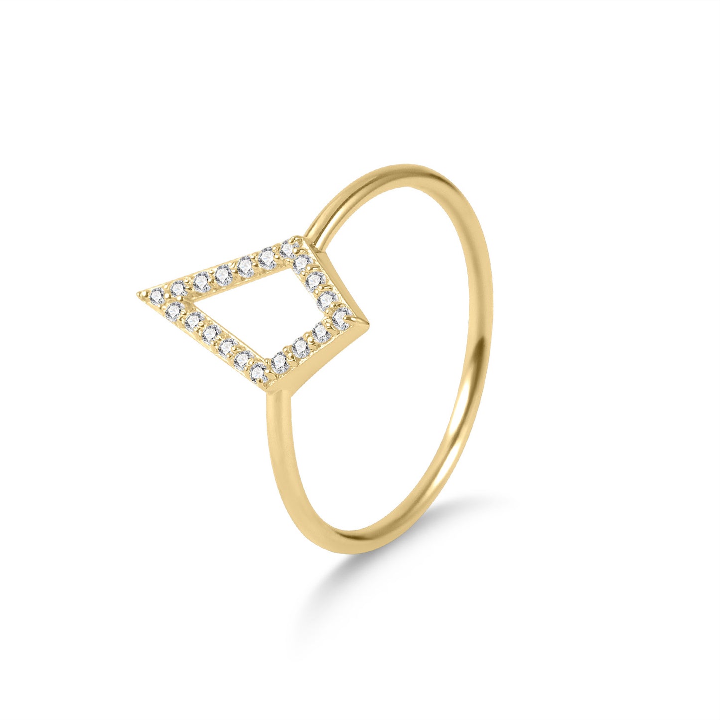 Light luxury design sense s925Silver Inlaid Moissanite Ring Stackable Set Ring Golden Dawn Series Geometric Small Ring