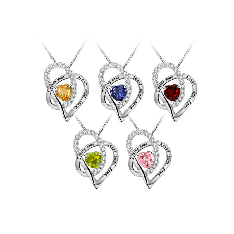 Luxurious High-End Gemstone Pendant Interlocking Design December Birthstone s925Silver Necklace Pendant