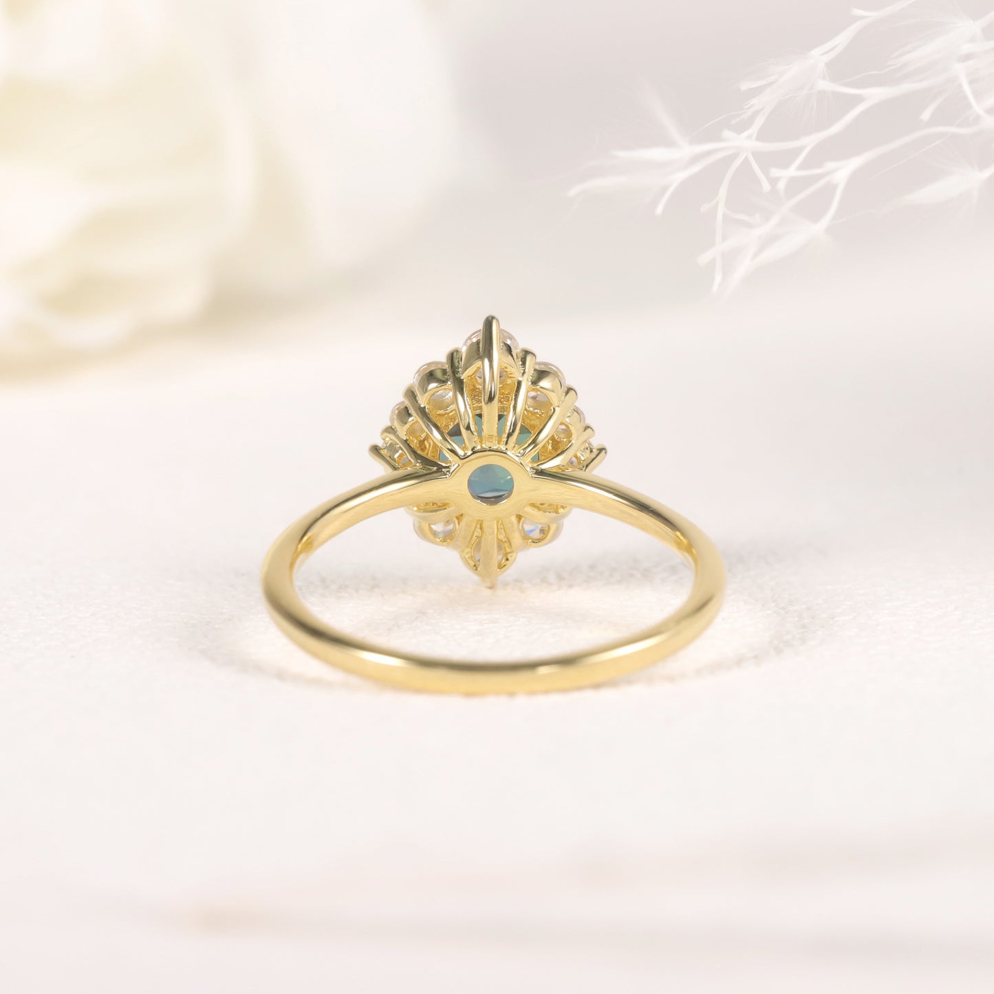 Classic and Simple s925Silver Inlaid Synthetic Alexandrite Gemstone Ring TikTok Color-Changing Stone Ring