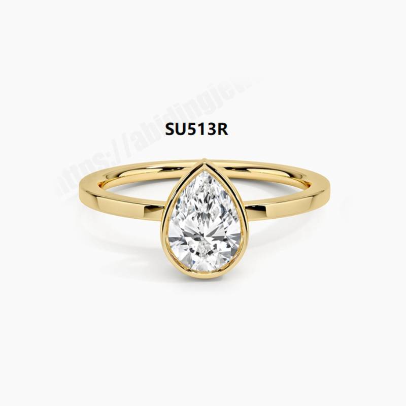 Minimalist Plain Band Ring9/10/14/18K Gold Inlaid with Moissanite1Carat Wedding Ring AU750Ring
