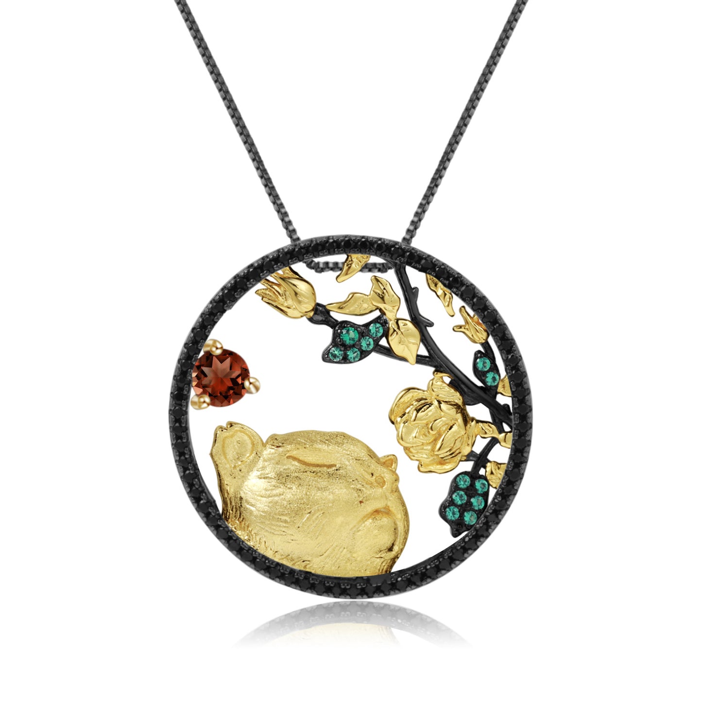 Designer Element Pendant Twelve Zodiac Series2022Year of the Tiger s925Silver Natural Gemstone Necklace Pendant