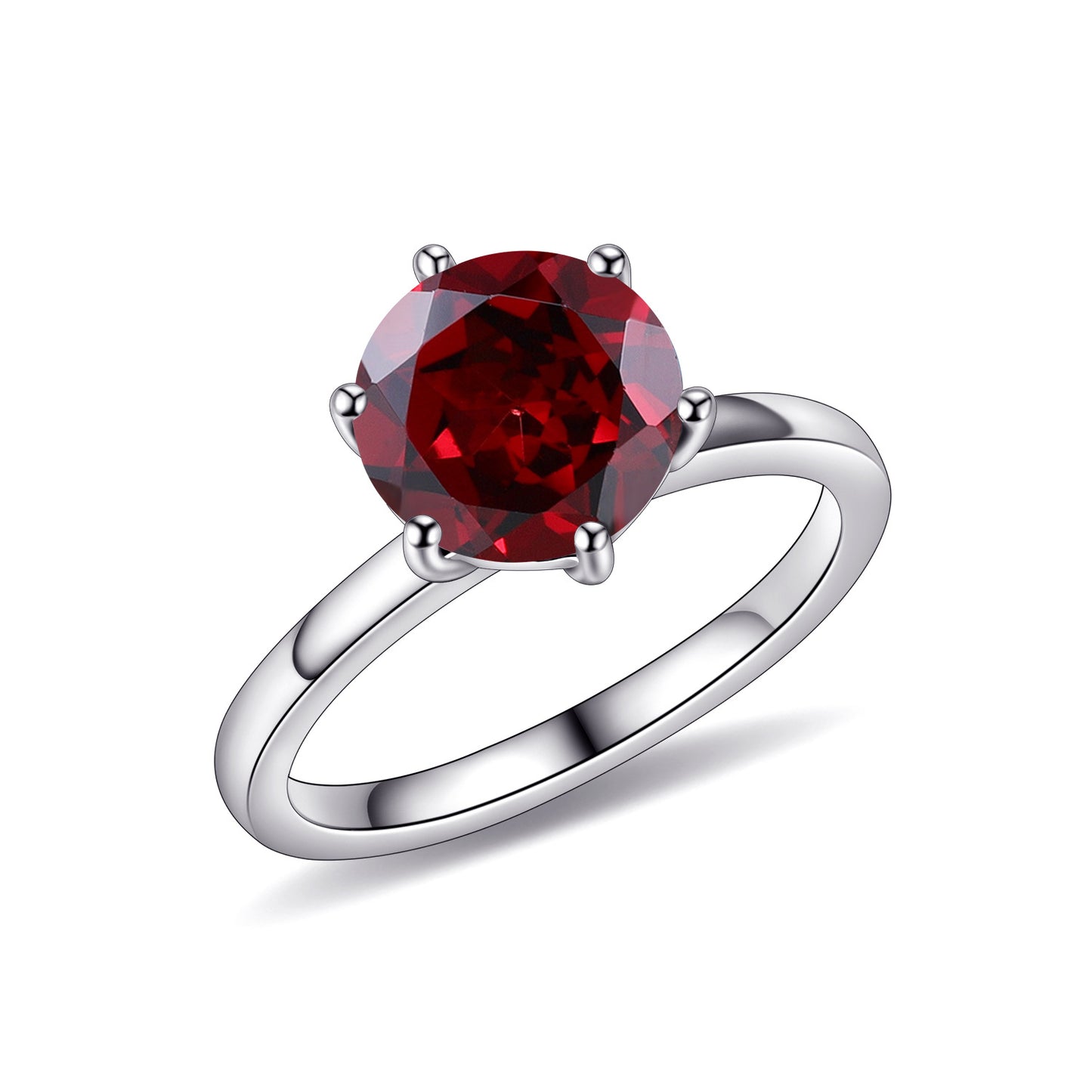 Wedding Natural Gemstone Ring s925Sterling Silver Inlaid Crystal Topaz Black Hair Crystal Ring8mm Single Main Stone