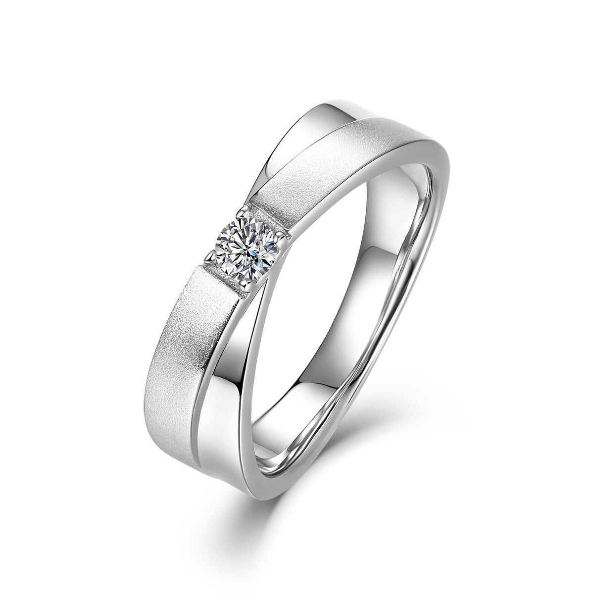 New Fashion Couple Couple Rings Moissanite Ring s925Sterling Silver Inlaid D Color Moissanite Ring Pairs