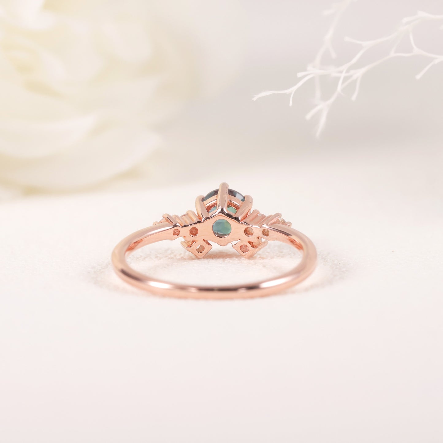 Minimalist Fresh Style Shifting Stone Ring s925Silver Inlaid Synthetic Alexandrite Gemstone Ring TikTok