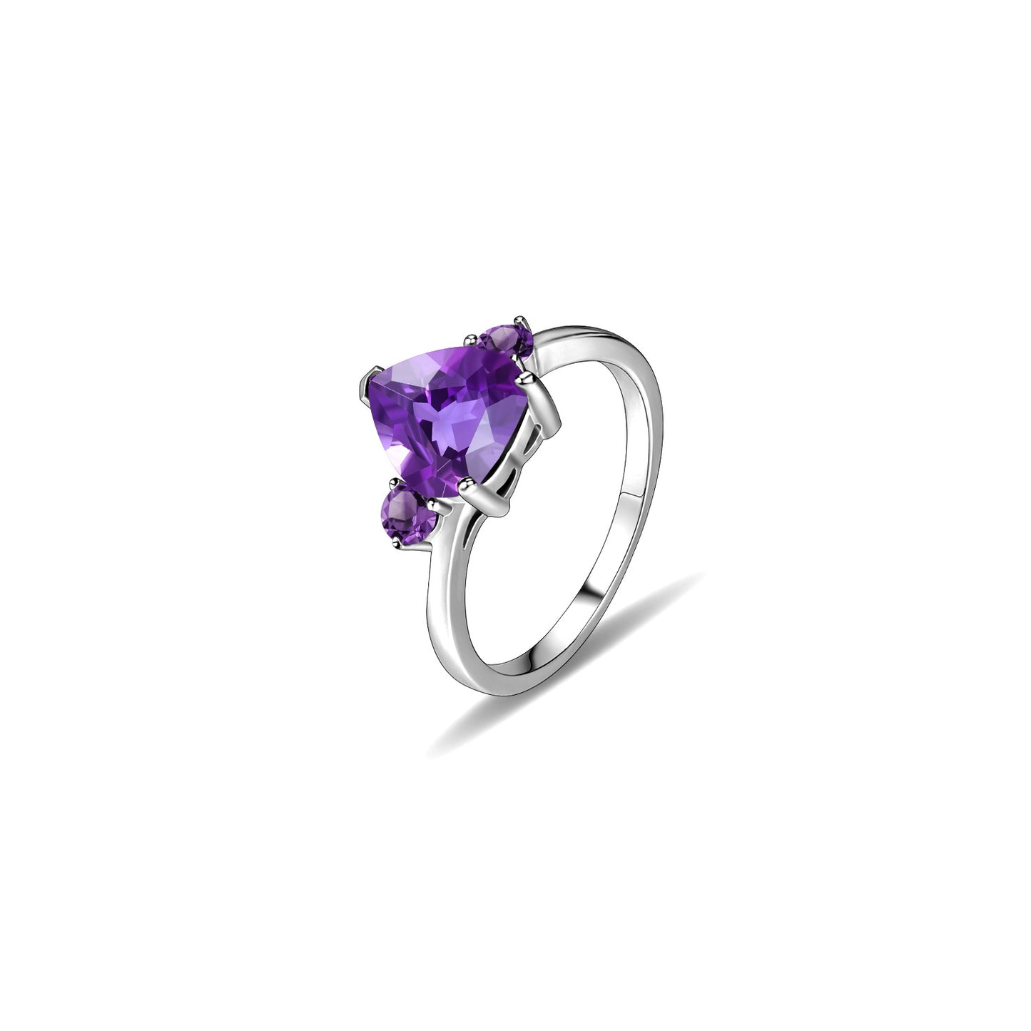 Heart-shaped Simple Natural Crystal Topaz Garnet Gemstone Ring925Sterling Silver Plated18k Gold Color Gemstone Ring