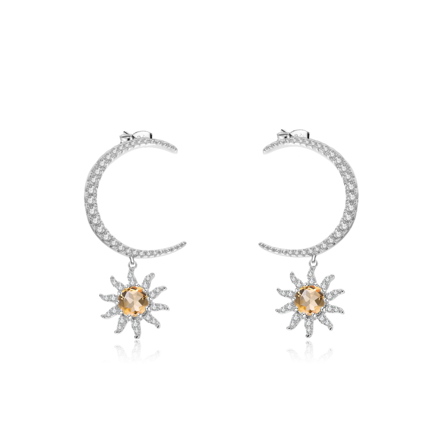 French Romantic Light Luxury Style Designer Earrings s925Silver Inlaid Gemstone Natural Amethyst Stud Earrings