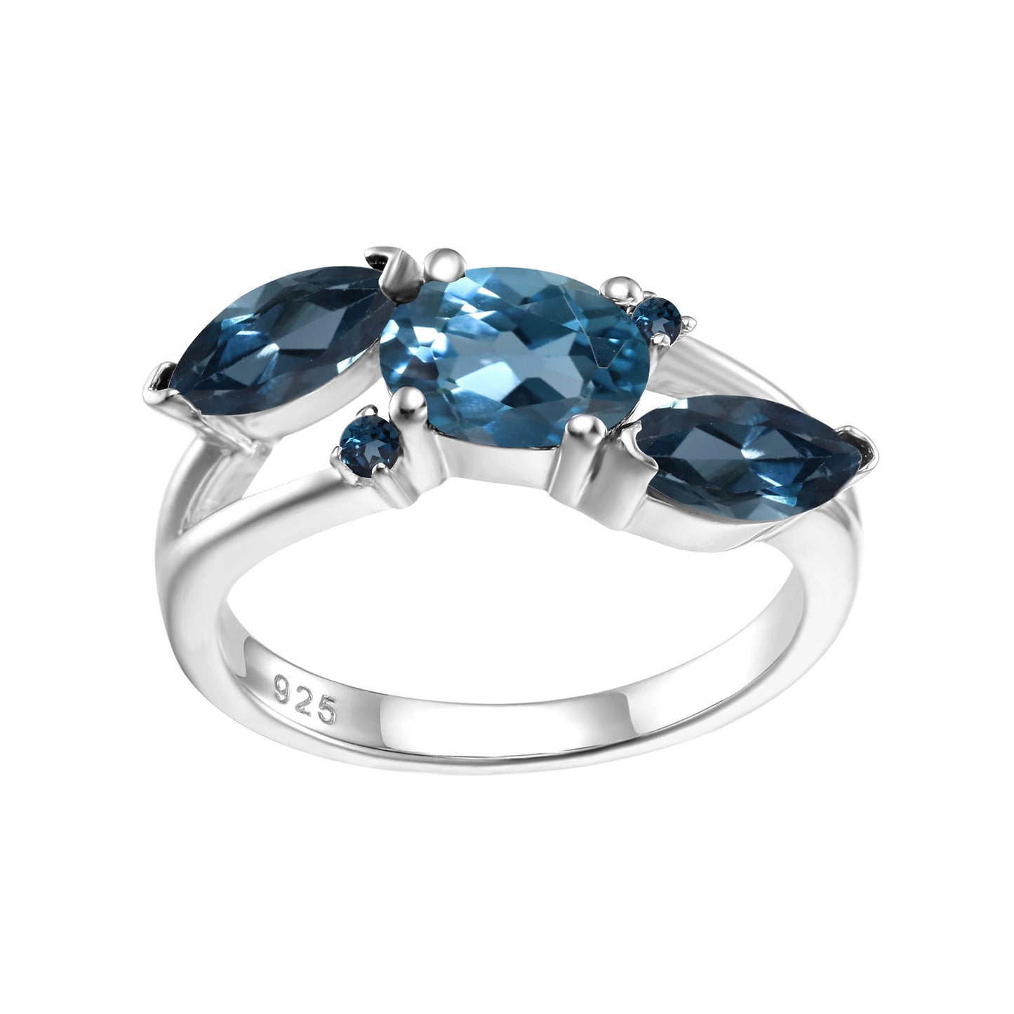 New Design Sense Natural Gemstone Ring Fashion Temperament s925Silver Inlaid Gemstone Amethyst Ring