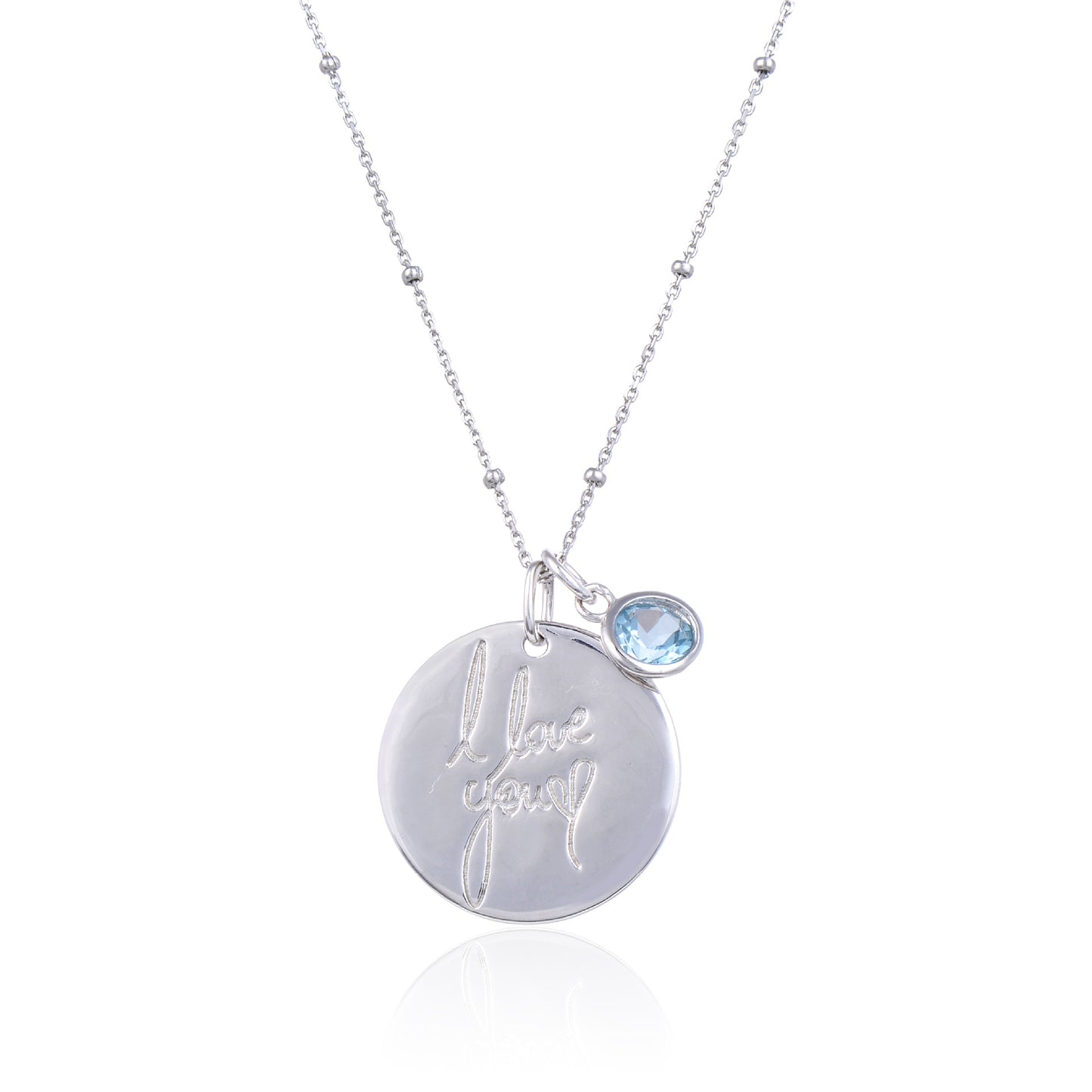 Factory Direct Supply s925Silver Necklace Pendant for Women, Light Luxury Round Pendant with Engraving, Natural Gemstone Colorful Gemstone Pendant
