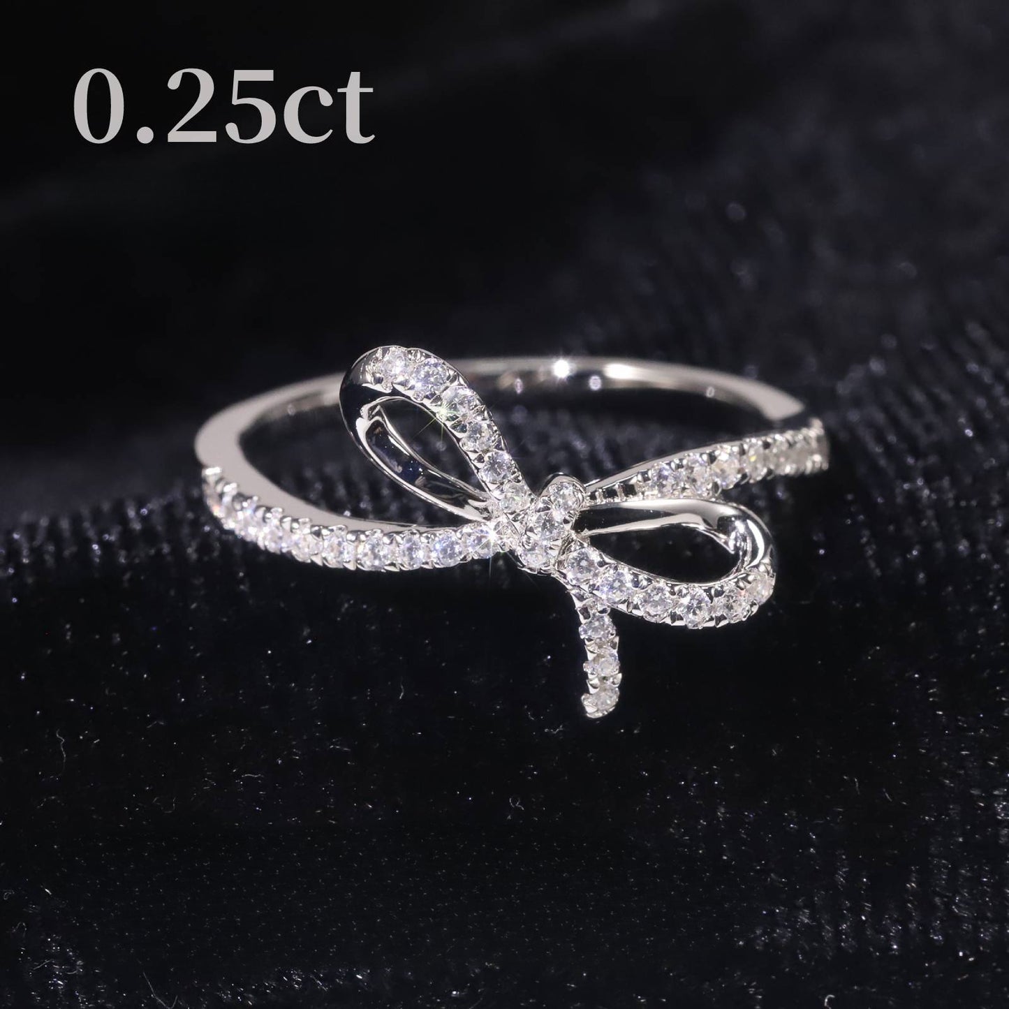 Luxury Jewelry Sweet Bowknot Diamond Ring Full Body9/10/14/18k Gold Cultivated Diamond Ring for Women