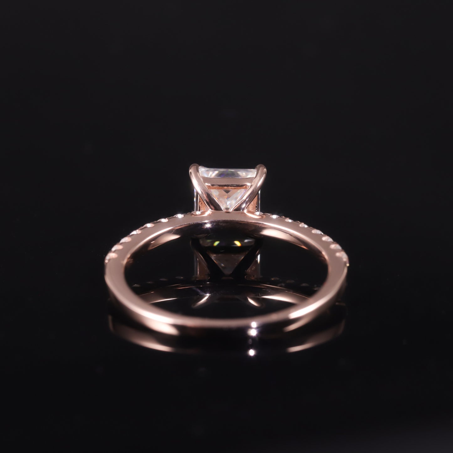 Elegant Square Gold Ring D Color1Carat Moissanite Ring Pure9/10/14/18k Gold Diamond Ring