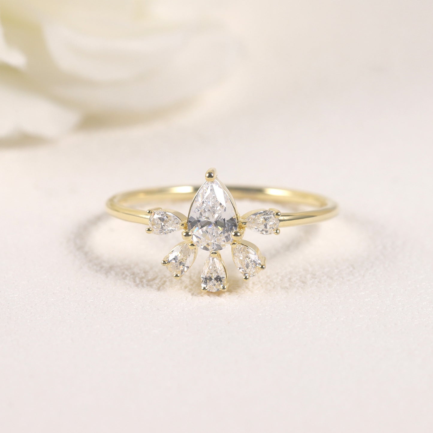 High-Quality Ring s925Sterling Silver Moissanite Gold Dawn Series Small Ring Niche Jewelry