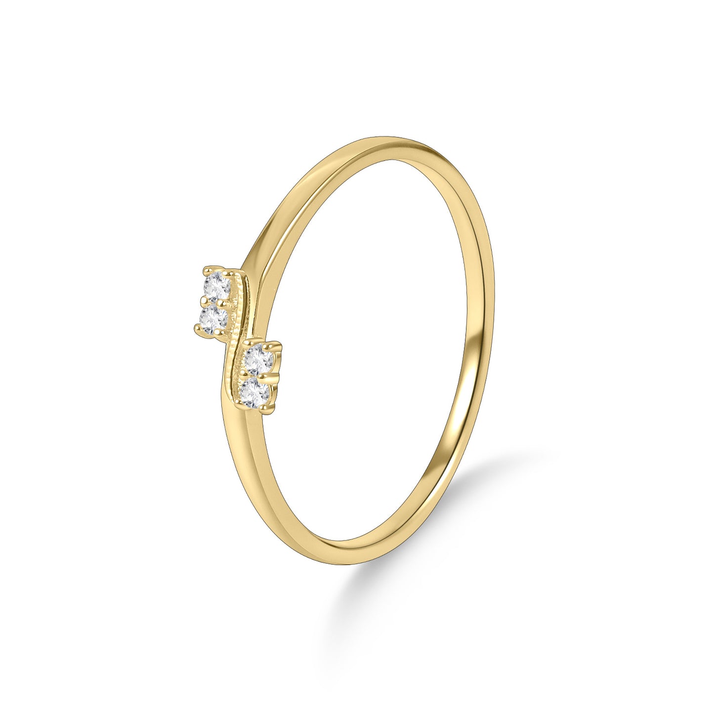 Sense of Relaxation s925Sterling Silver Moissanite Inlaid Gold Dawn Series Small Ring Niche2024Popular ring