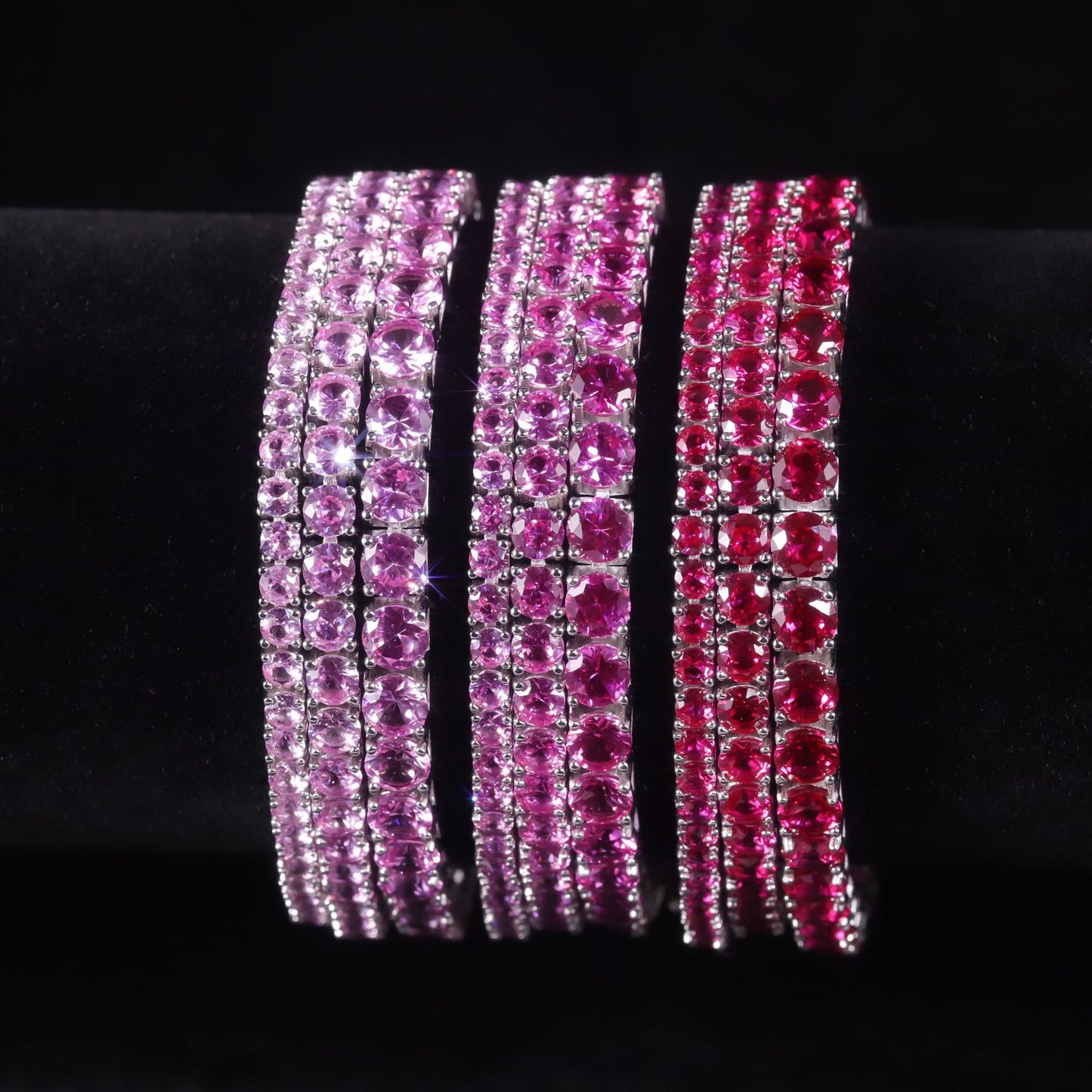 Luxurious Gemstone Bracelet3/4/5mm Tennis Chain Elegance s925Sterling Silver Inlaid Cultivated Sapphire Bracelet for Women