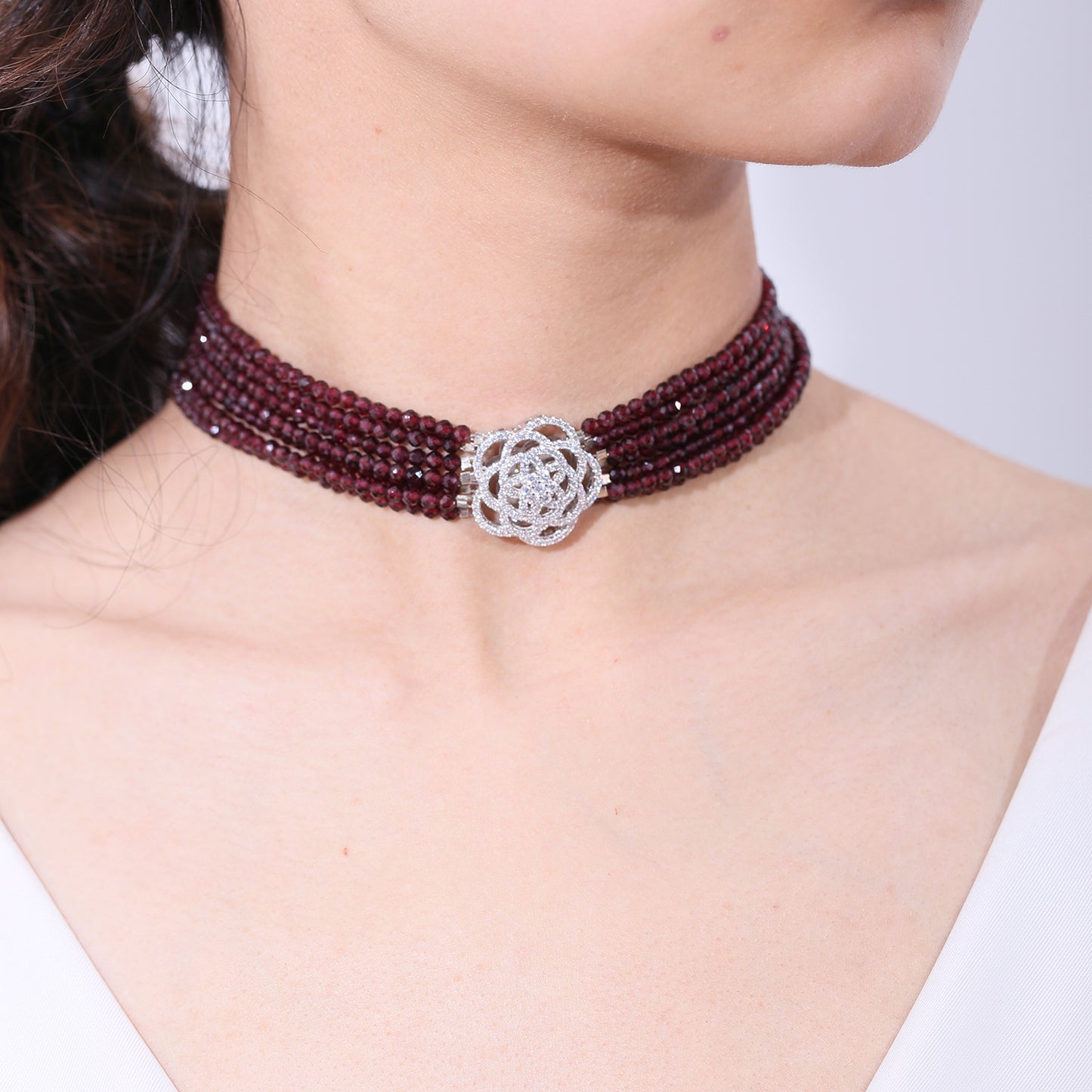 Unique Style choker Natural Ruby Lapis Lazuli Green Agate Sapphire s925Sterling Silver Beaded Necklace