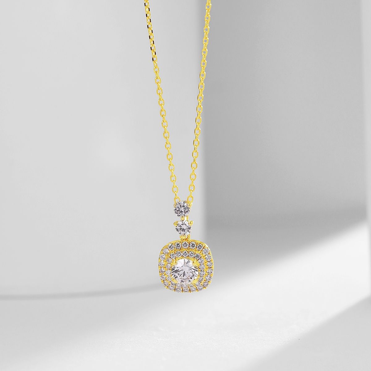 Unique Clustered Rhinestones14k Gold Necklace with Cultivated Diamonds k Gold and Platinum Clavicle Chain Gift for Girls