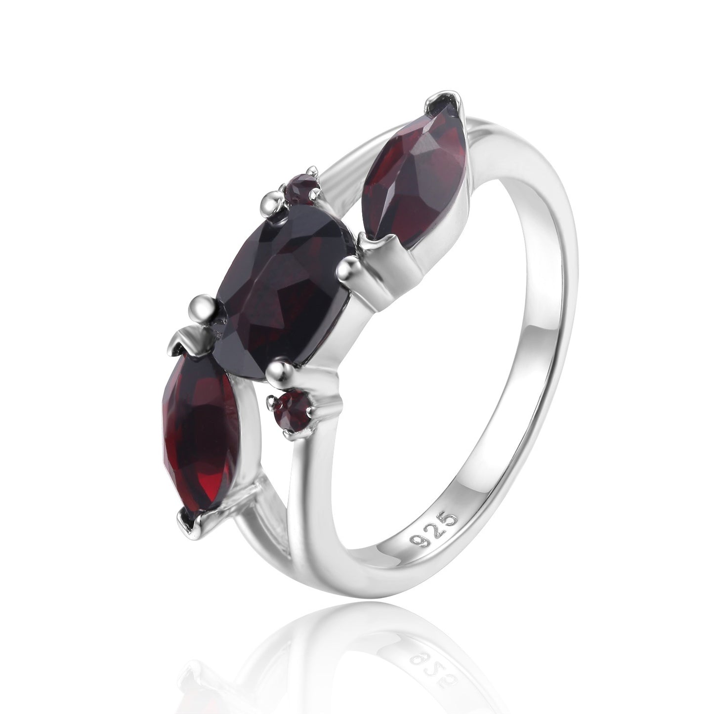 New Design Sense Natural Gemstone Ring Fashion Temperament s925Silver Inlaid Gemstone Amethyst Ring