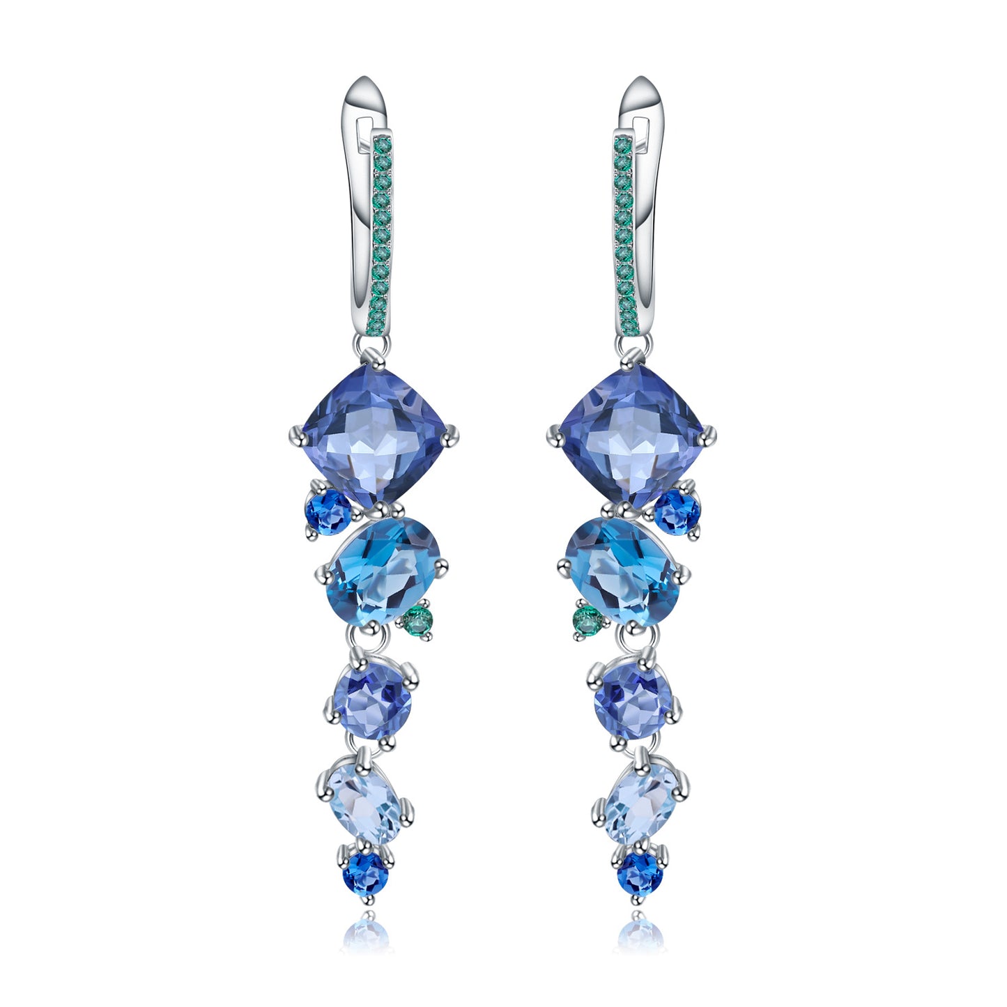 Luxurious Designer Gemstone Earrings Elegant Banquet Matching s925Silver Natural Gemstone Earrings