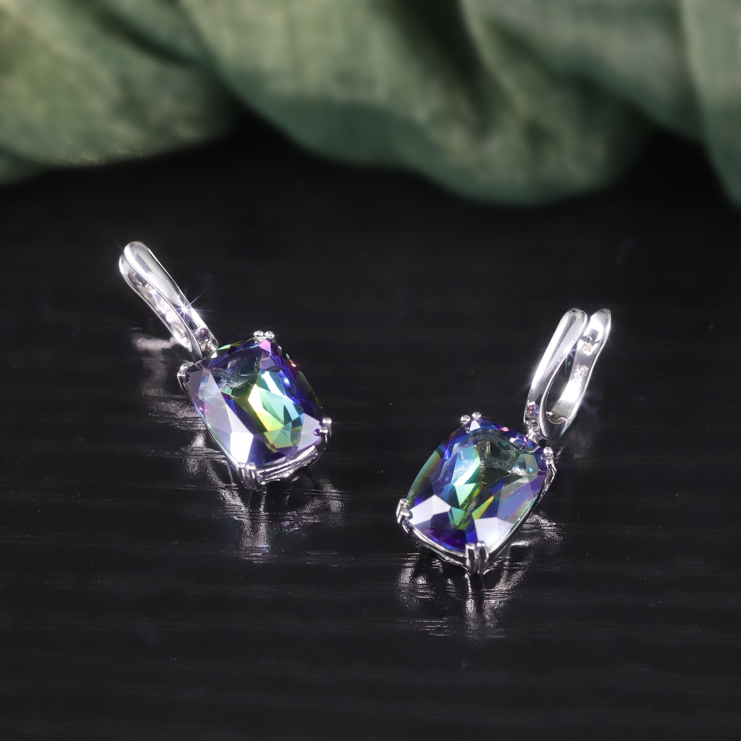 Exaggerated Crystal Earrings with Large Main Stone s925Sterling Silver Inlaid with Colorful Crystals11Carat Earrings for Women Export