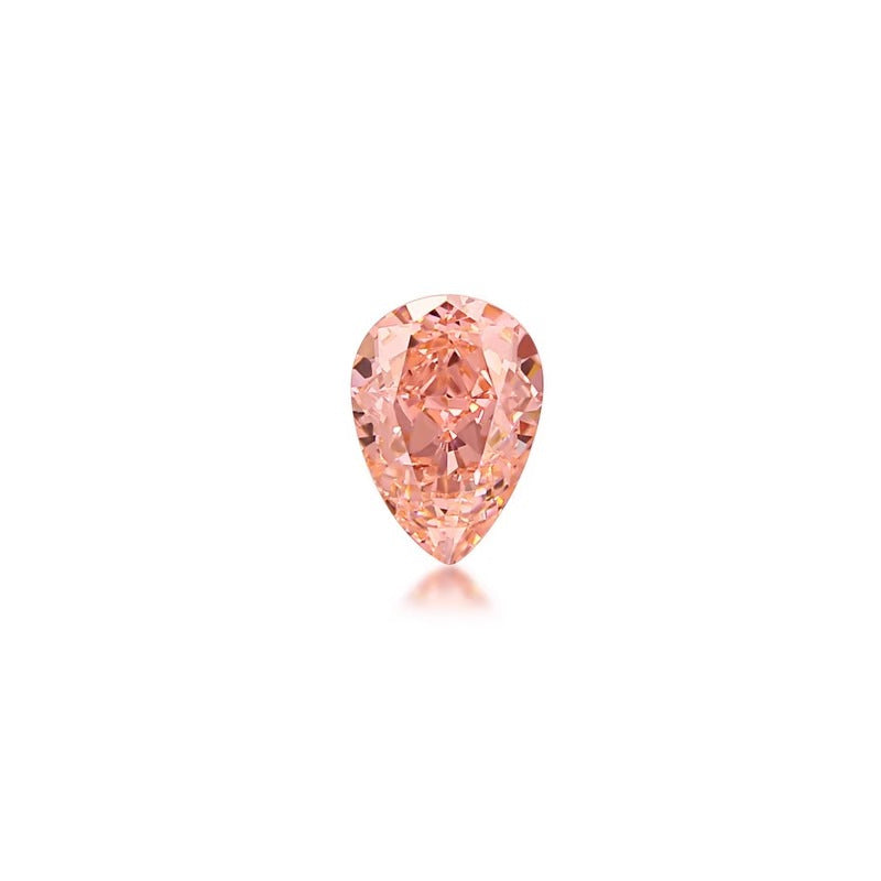 Pink/Yellow Cultivated Diamond IGI Water Drop1Carat18K Custom Pear-Shaped Colorful Lab-Grown Loose Diamond Ring