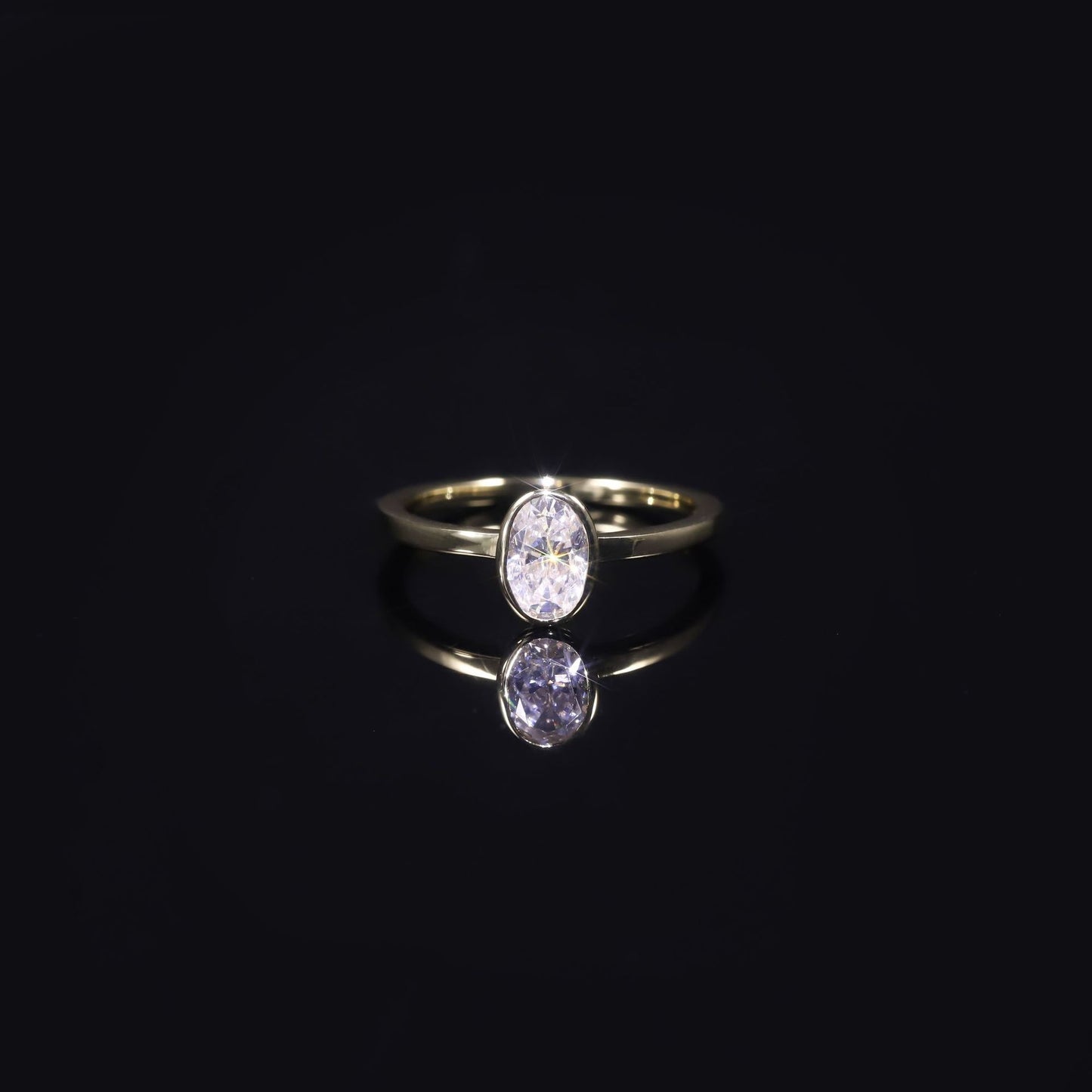 Simple18k Gold Cultivated Diamond Ring Setting0.8Carat Egg Shape9/10/14k Gold Genuine Diamond Platinum Setting