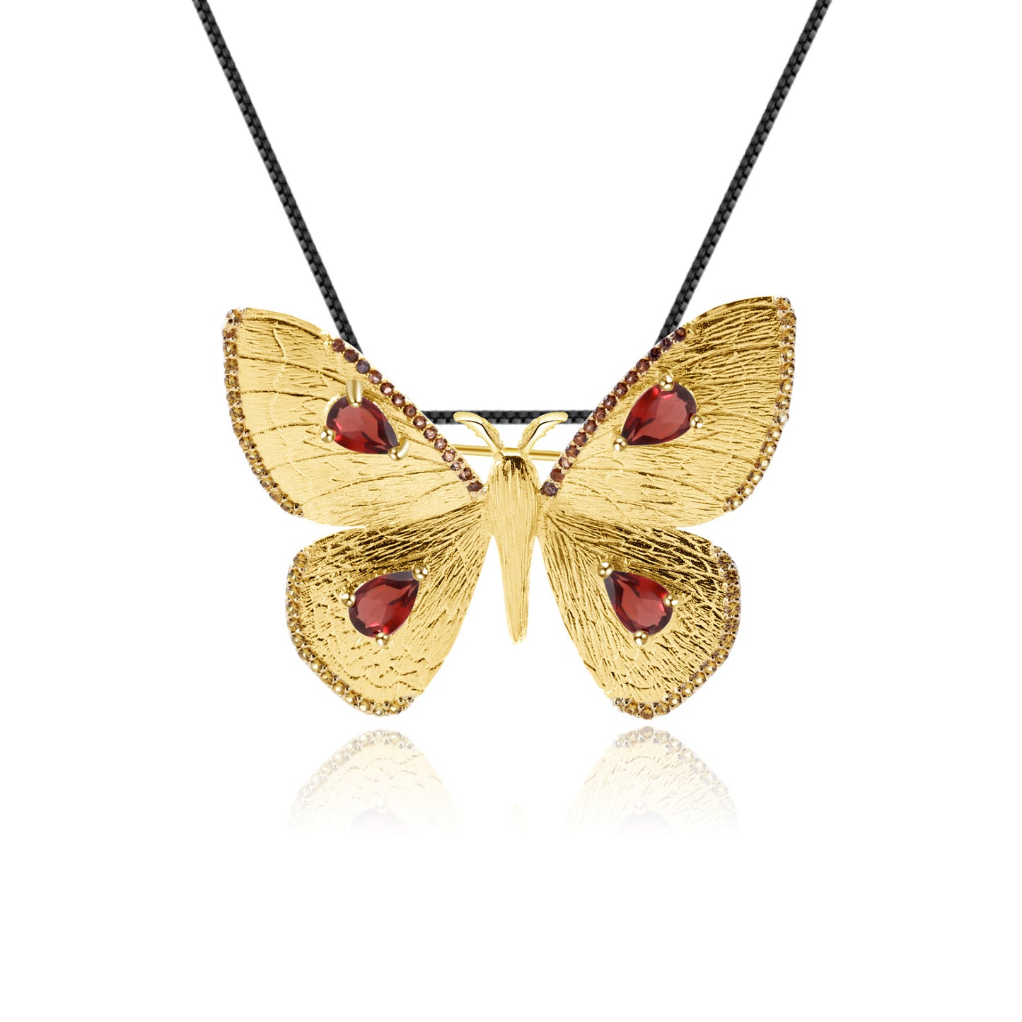 Designer Brooch Pendant Dual-use Butterfly Design Palace Style s925Silver Natural Amethyst Necklace Pendant