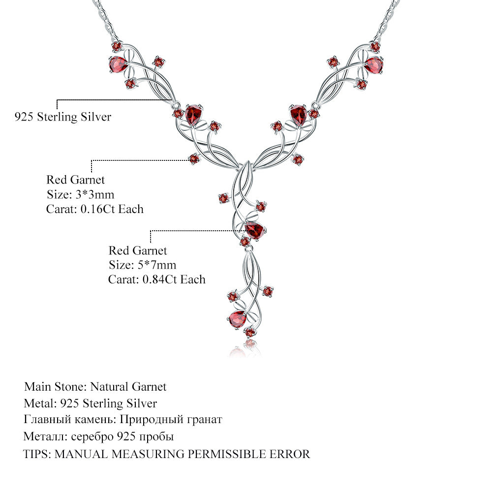 Natural Gemstone Luxury Necklace for Women Advanced Sense925Sterling Silver Inlaid Natural Amethyst Evening Party Elegant Necklace