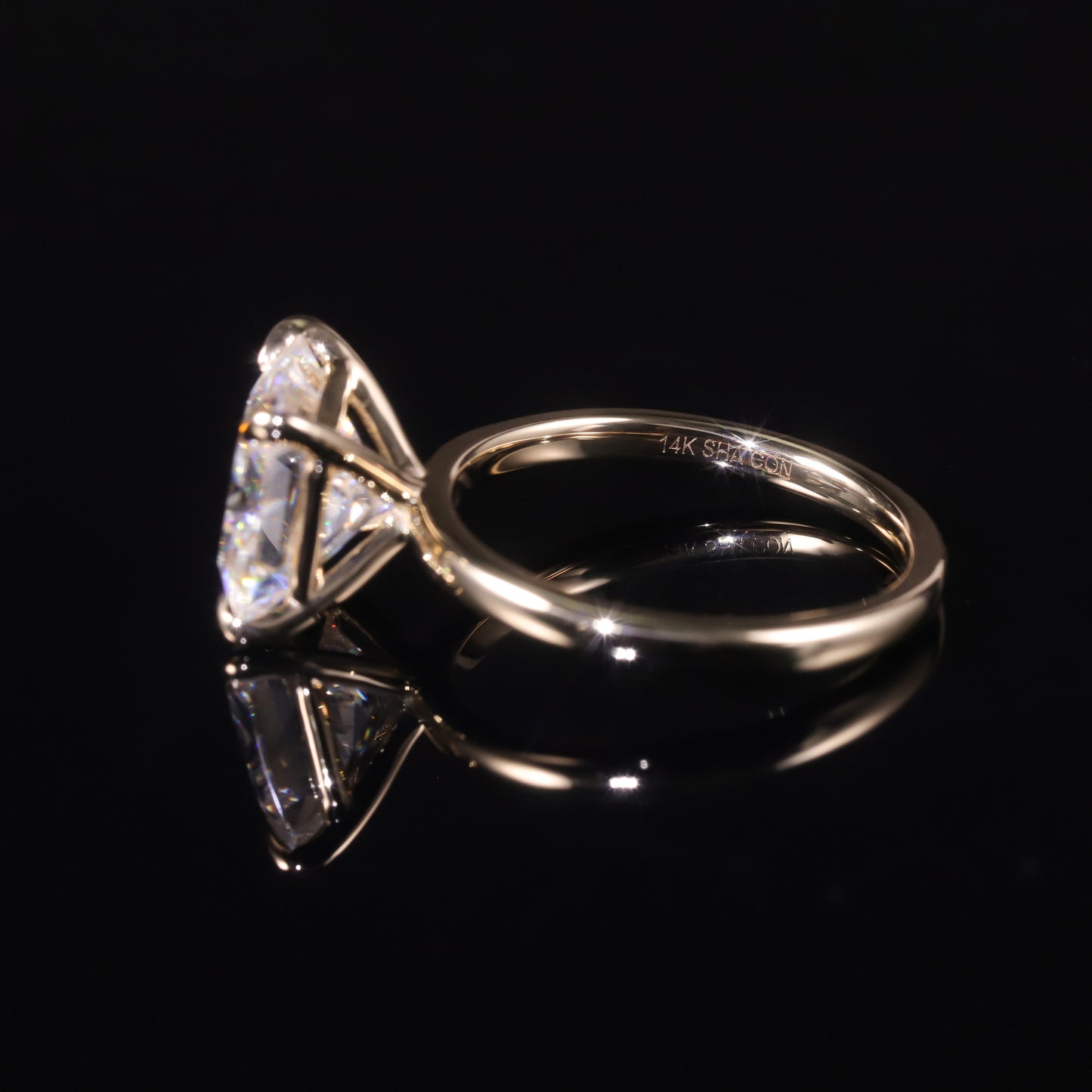Brilliant Square3.5Carat Moissanite Wedding Ring Pure9/10/14/18k Gold Yellow Gold Ring New Style