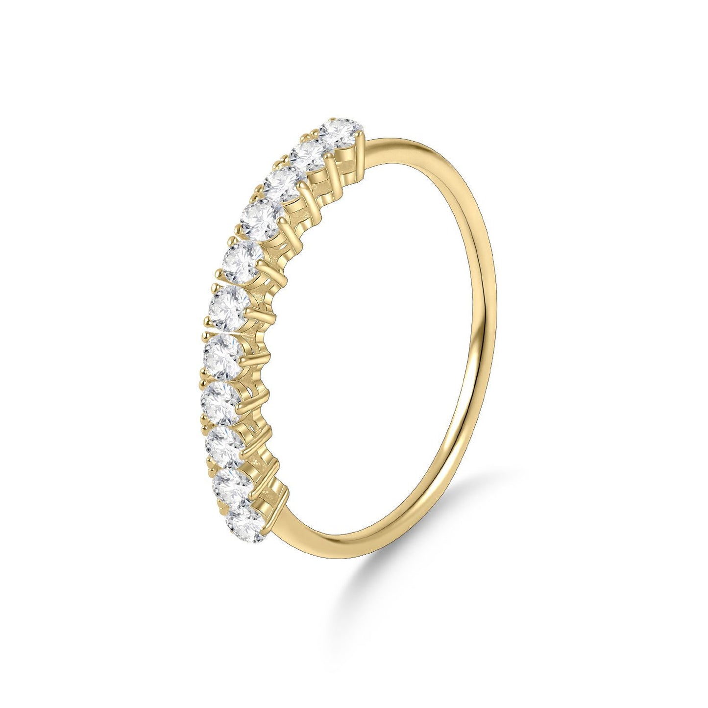 Advanced Sense s925Sterling Silver Inlaid Moissanite Ring Golden Dawn Series Small Ring Design Bracelet