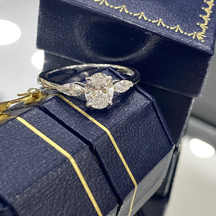 Niche design18k Golden Wedding Ring0.67Lab Grown Diamond Au750Genuine Ring Setting k Gold ring