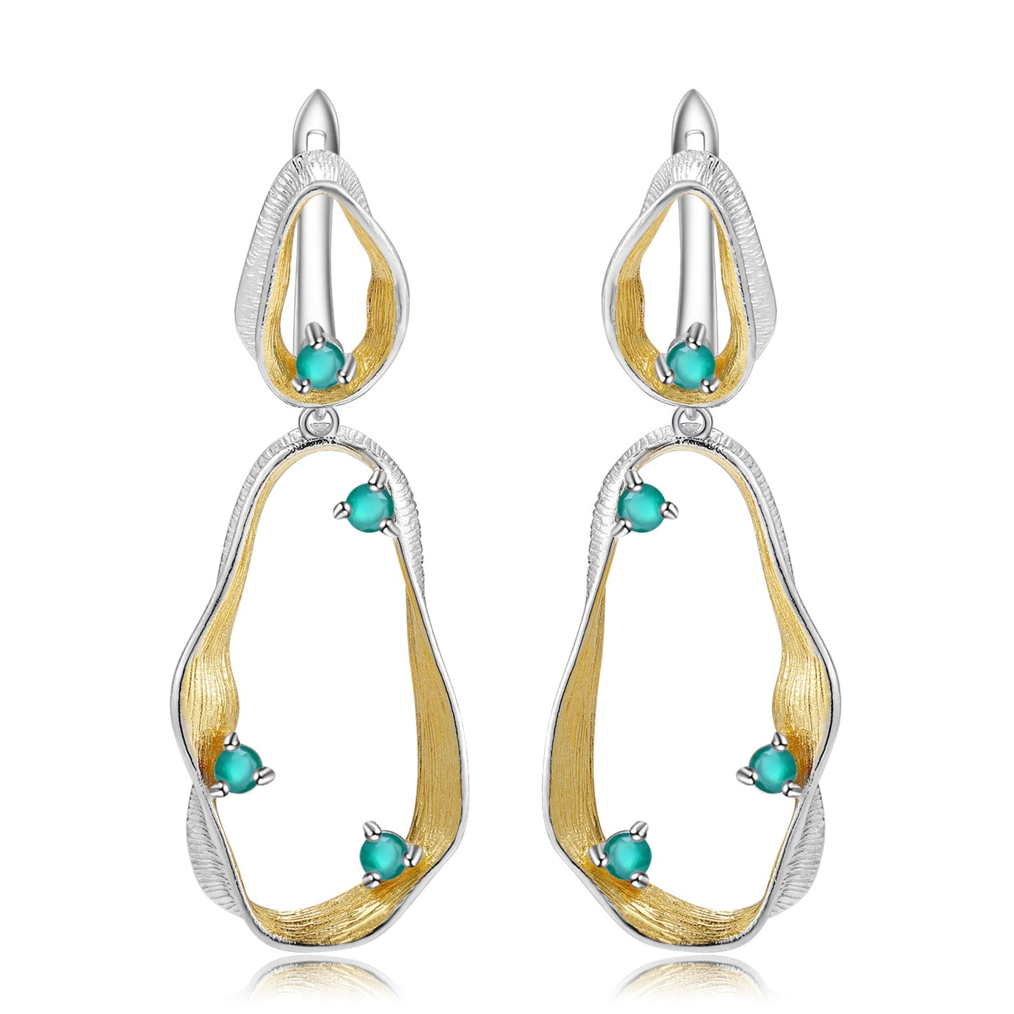 Designer High-End Gemstone Earrings Italian craftsmanship s925Silver Natural Topaz Stud Earrings