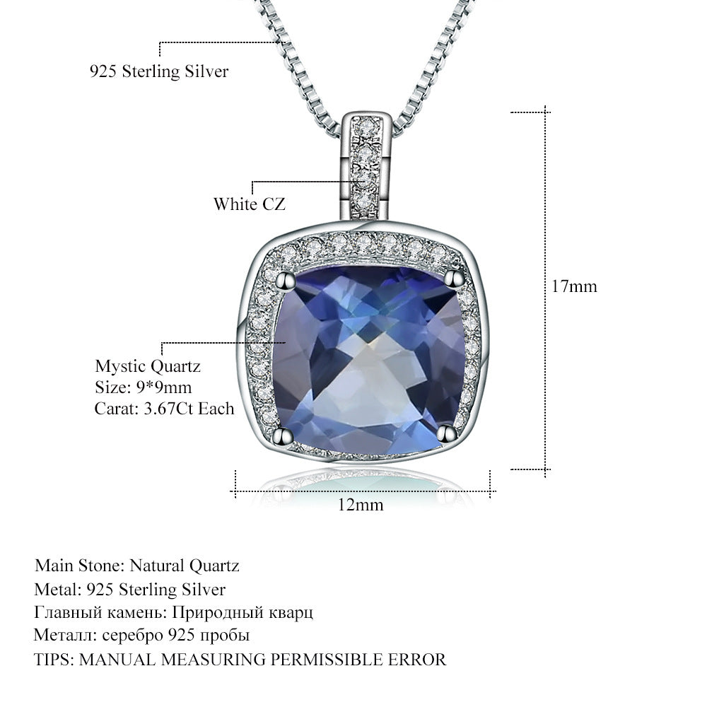 in Stock Supply Affordable Luxury Fashion Green Agate Pendant High Sense925Sterling Silver Inlaid Natural Gemstone Necklace Pendant