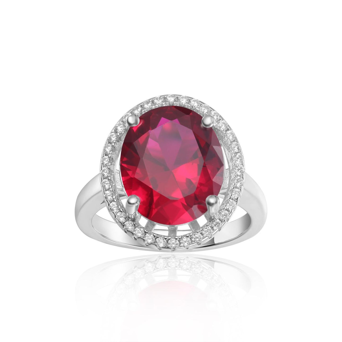 Luxurious Large Size Gemstone Dinner Ring Vintage Fashionable Elegance925Silver Inlaid Colorful Crystal Ring