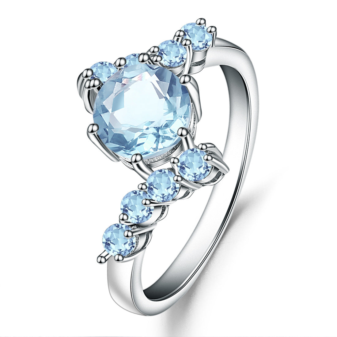 New Fashionable and Unique Topaz Ring for Women Minimalist Inlaid Gemstone s925Silver Natural Colored Gems Ring