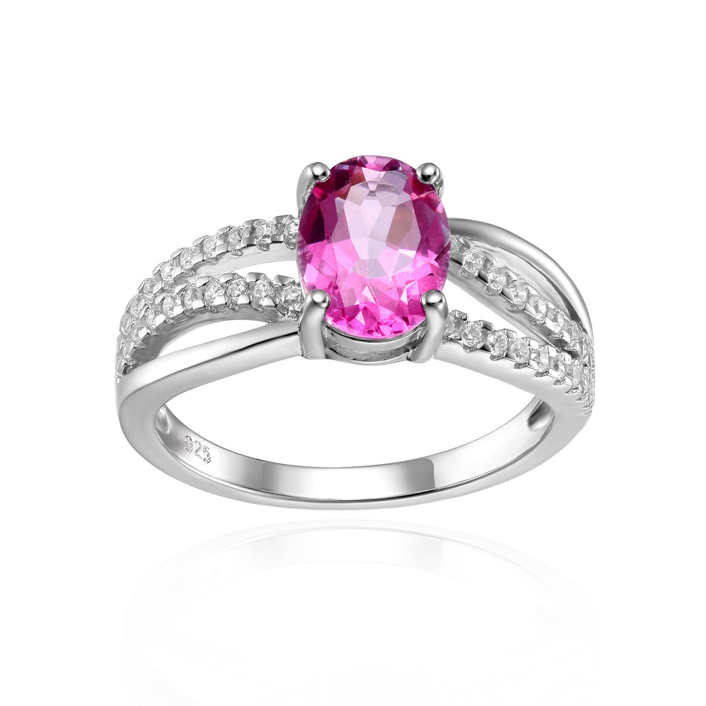 Manufacturer In-Stock Natural Stone Ring for Women Fashion Temperament s925Silver Inlaid Colorful Gemstone Crystal Ring