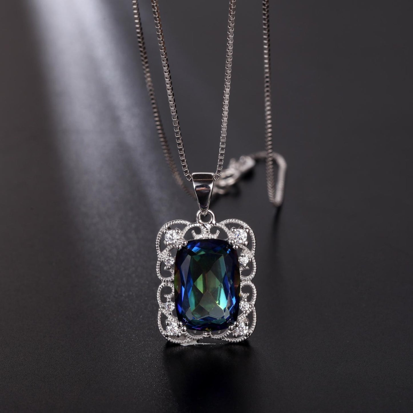 Design Style Luxurious Jewelry Accessories Necklace Pendant Personality s925Sterling Silver Gemstone Inlaid Pendant