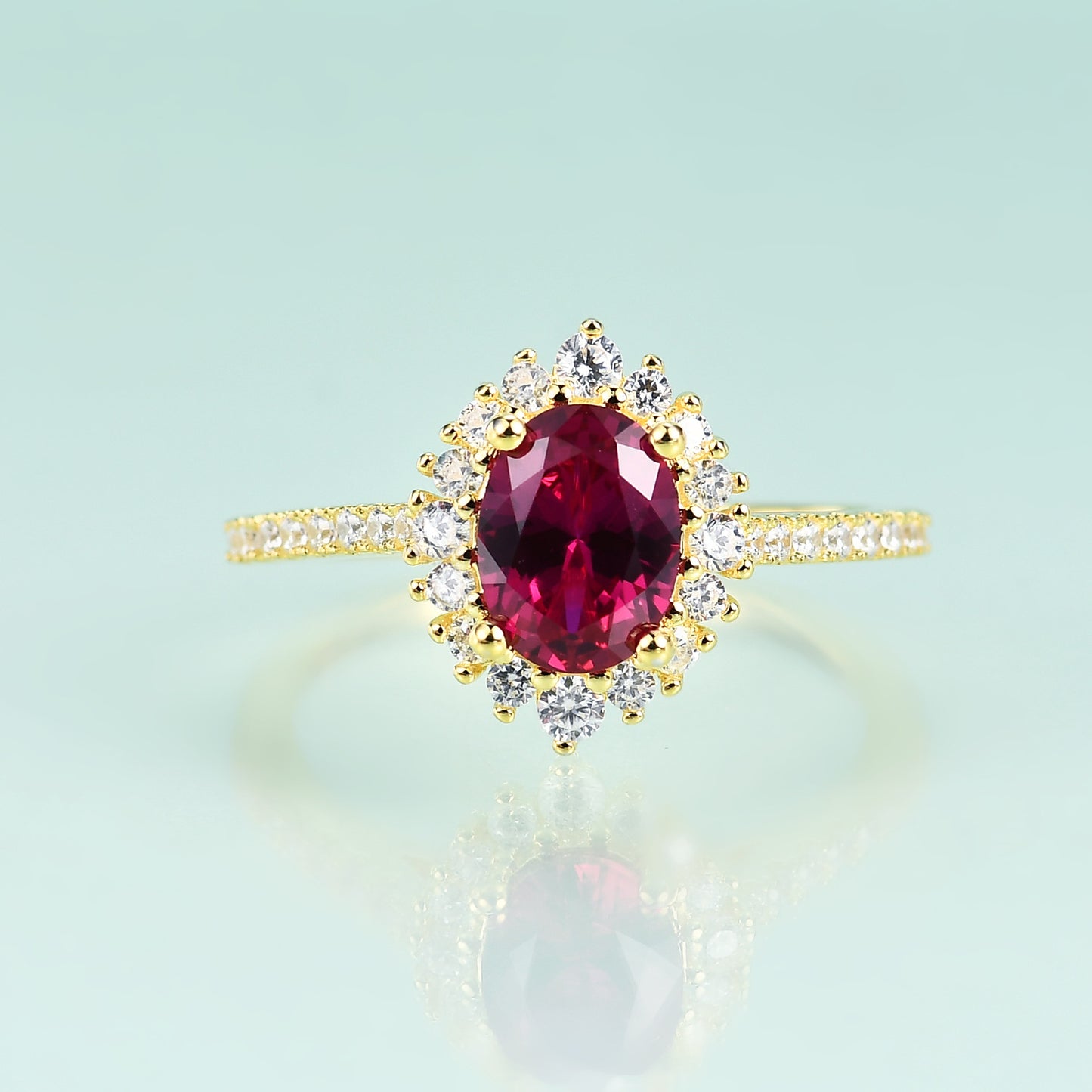 High-Grade Light Luxury S925Sterling Silver Inlaid Cultivated Ruby Ring Fashionable Exquisite Elegant Colorful Gemstone Ring