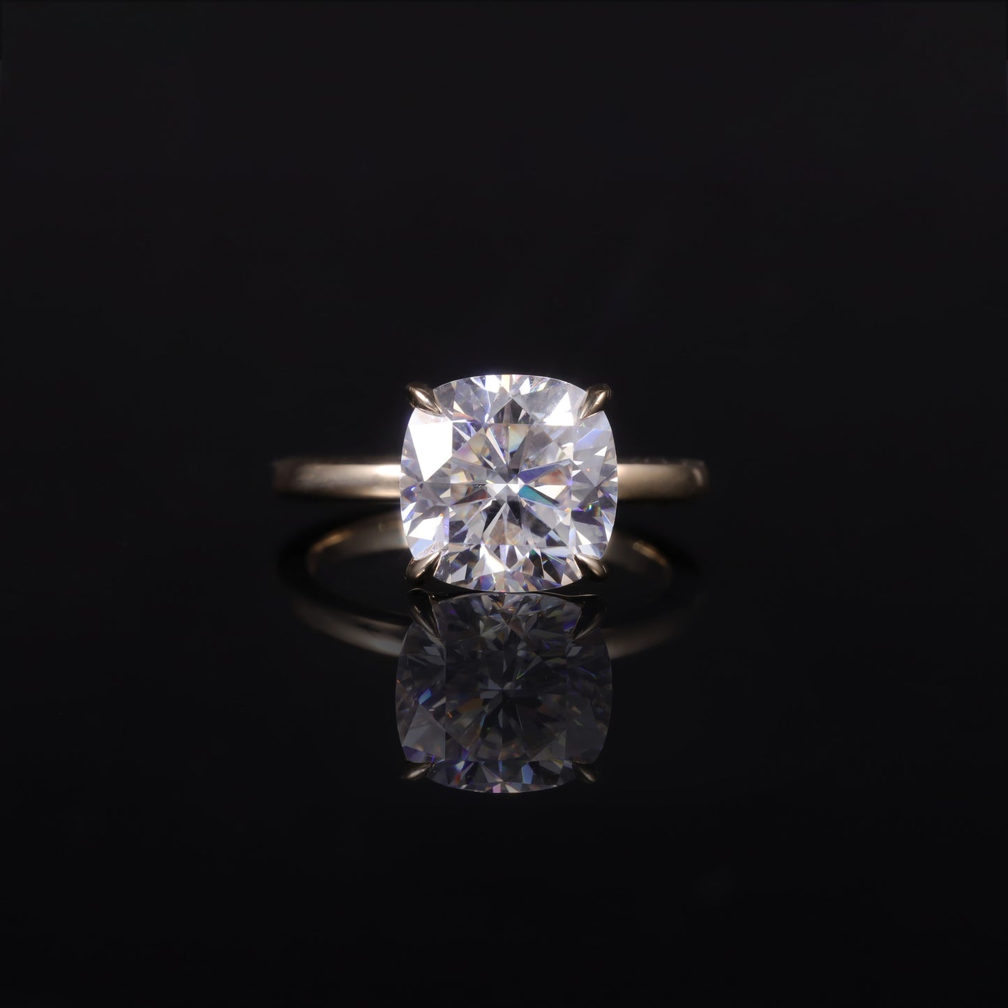 Fangfang Cultivation Diamond Ring9/10/14/18k Golden Four Claws5Carat Diamond Ring Simple Band Single Diamond Minimalist Wedding Ring