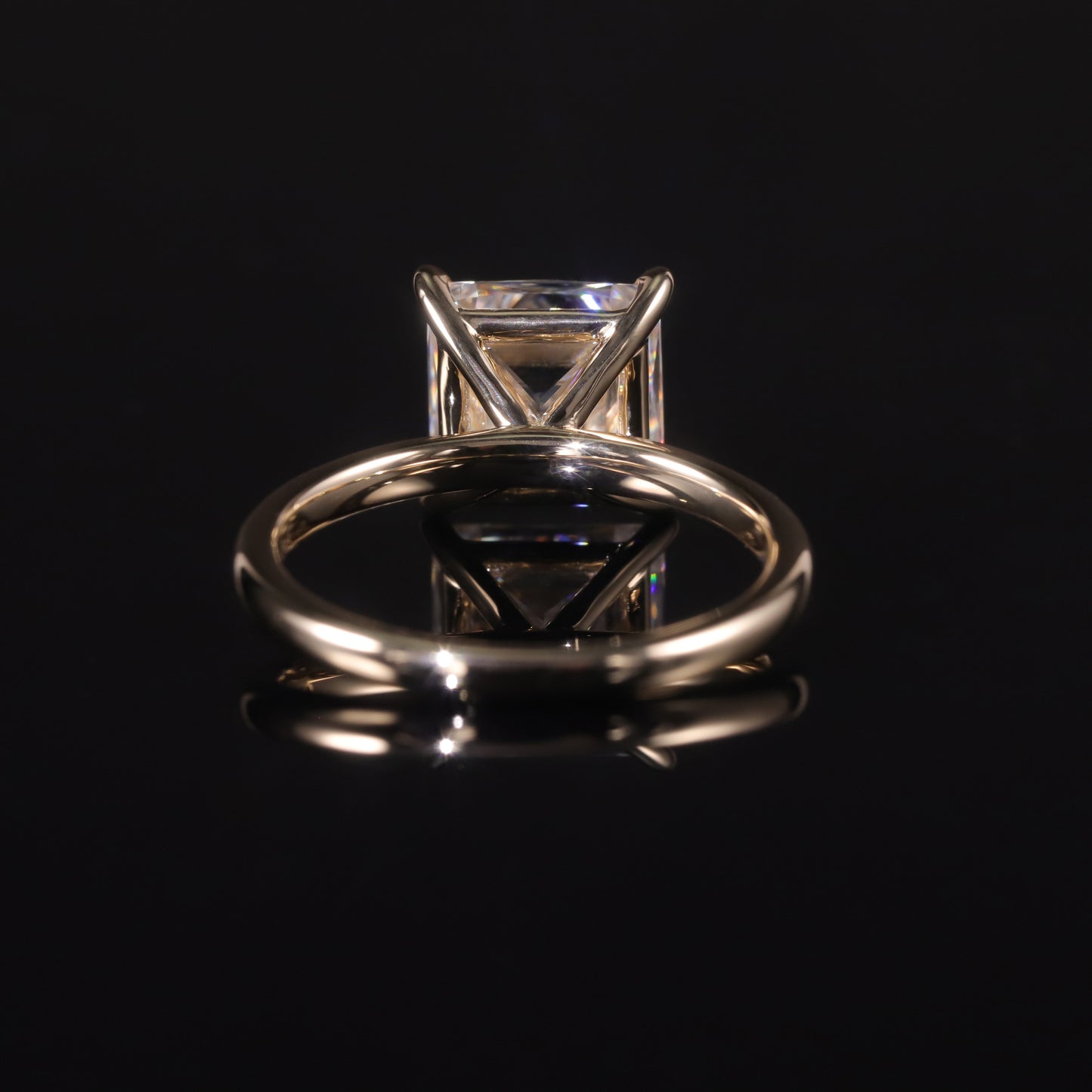 Brilliant Square3.5Carat Moissanite Wedding Ring Pure9/10/14/18k Gold Yellow Gold Ring New Style
