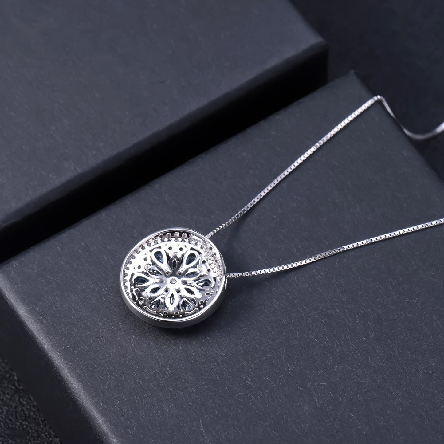Personalized Design round Cake Necklace Luxury Natural Colored Gems Mopping Pad Garnet Diopside s925Sterling Silver Pendant
