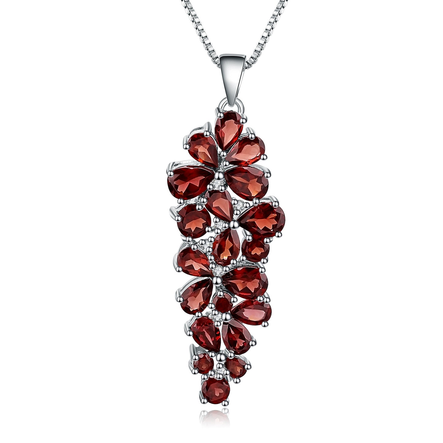 Design Sense Natural Gemstone Pure Silver Pendant Personality Grape Cluster Shape Garnet925Silver Crystal Necklace Pendant
