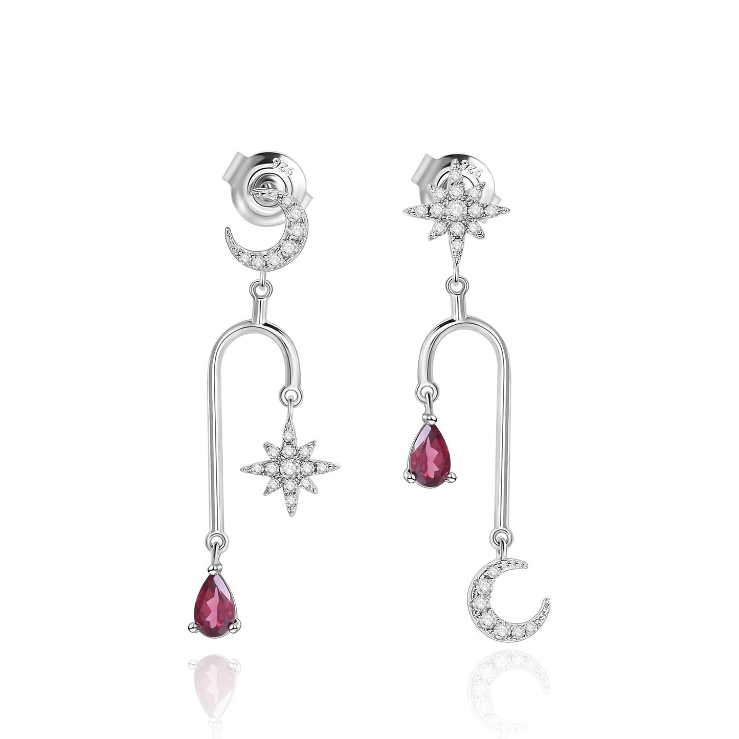 Unique Fashion Natural Gemstone Earrings Irregular Ear Jewelry S925Sterling Silver Plated18k Wholesale Gold Earrings