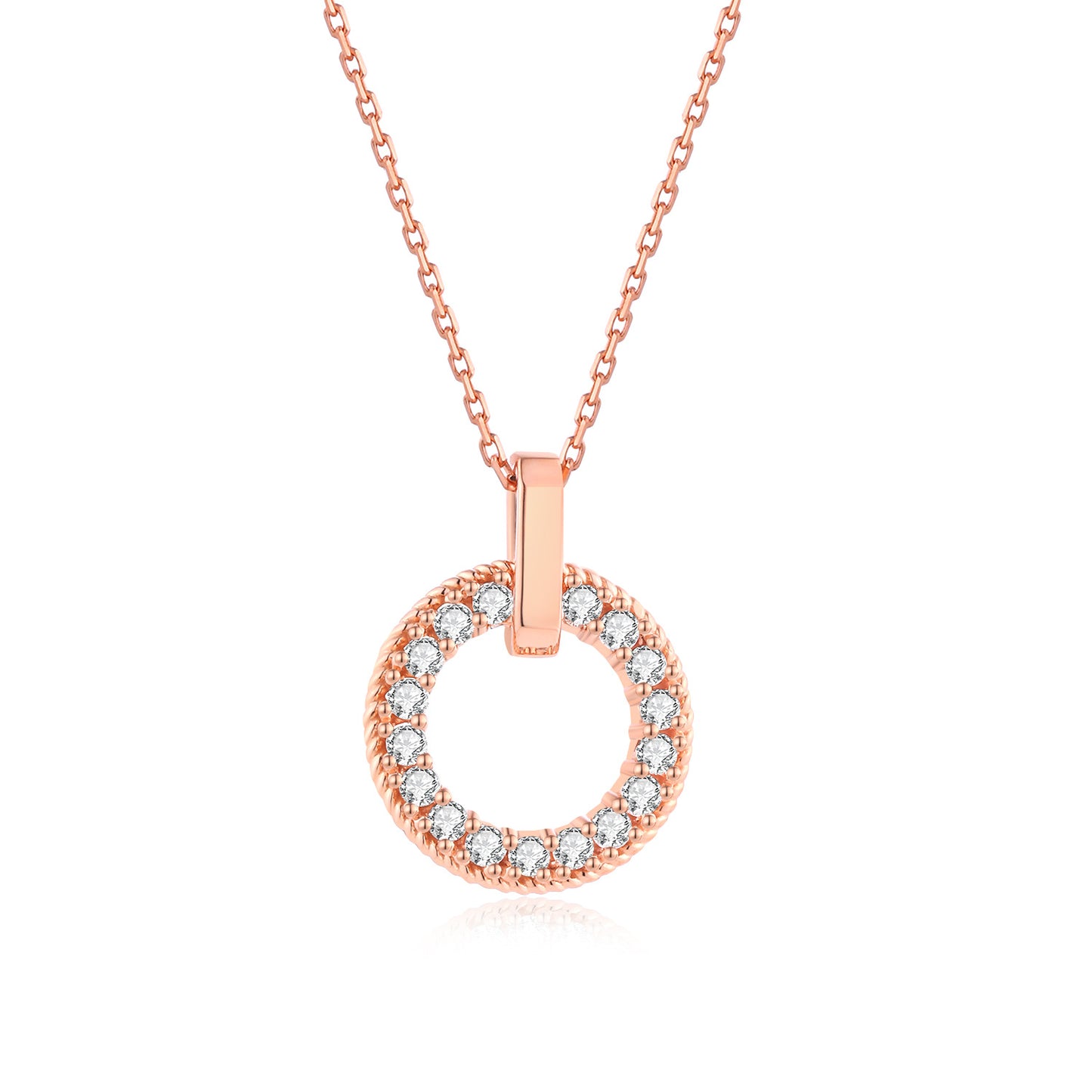 Authentic O Pendant18k Gold Inlaid Cultivated Diamond Necklace Real Diamond Rose Gold Au750k Gold and Platinum Necklace Personality