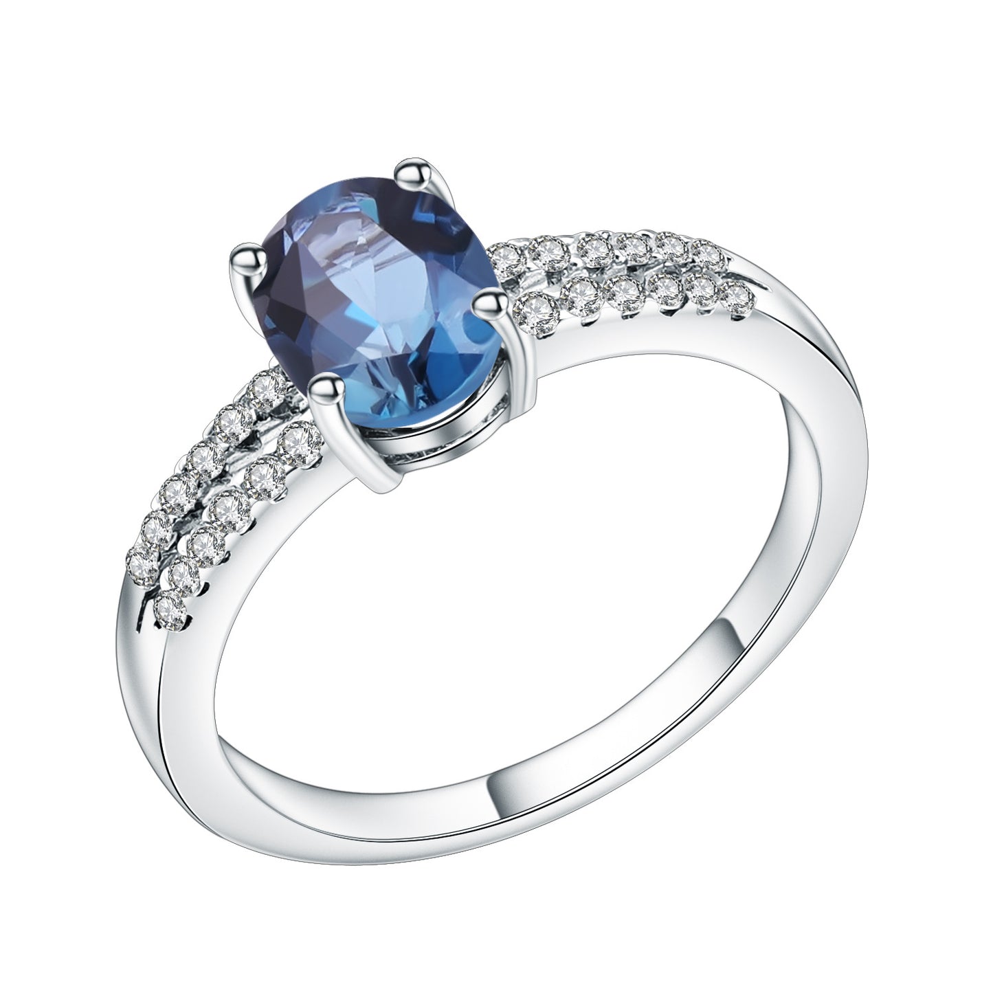 Fashionable Light Luxury Classic Natural Gemstone Ring Spot Direct Supply s925Silver Inlaid Natural Topaz Ring